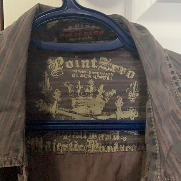 Brown early 2000’s Point Zero button down shirt - Picture 2 of 5